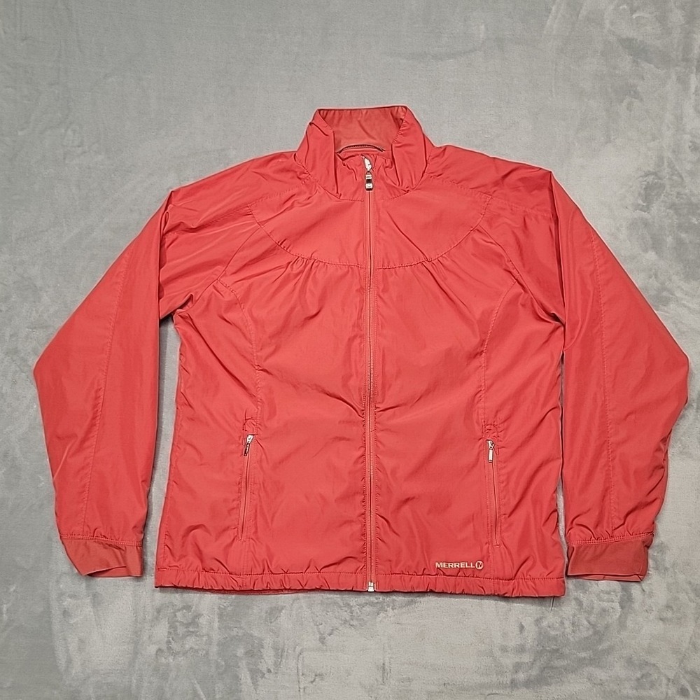 Merrell Jacket Mens Large Red Aeroblock Full Zip Windbreaker Hiking Outdoor
